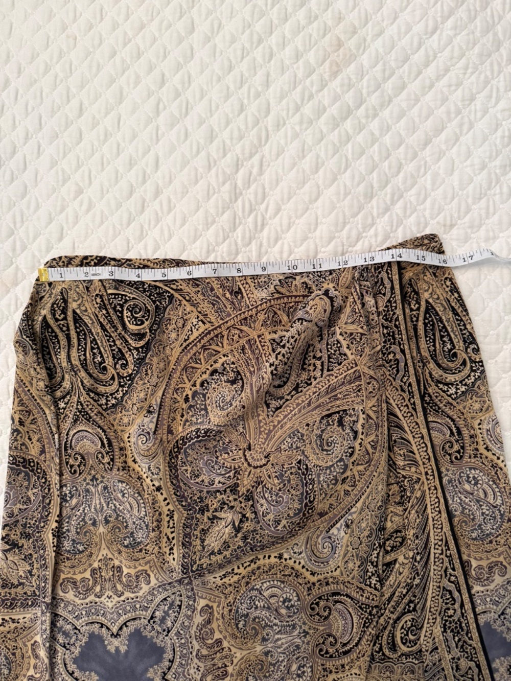 Vintage 90s Emanuel Ungaro 100% Silk Paisley Sarong Wrap Midi Skirt 14/48 - Picture 7 of 7